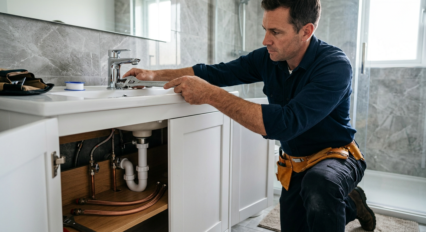 Pose de mitigeur chromé par un plombier à Vigneux-sur-Seine